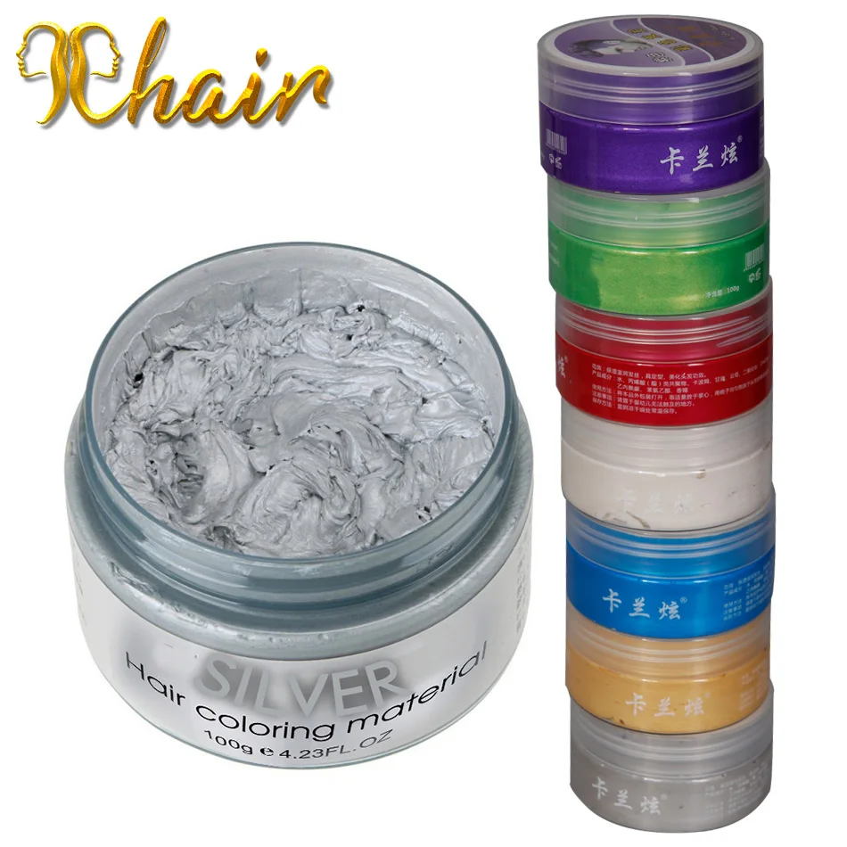

qp hair Style Styling Color Wax Dye One-time Molding Paste gel for hair coloring styling silver grey cream hair Dye
