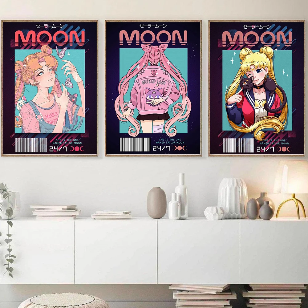 

Anime Sailor Moon Posters And Prints Canvas Painting Kawaii Wall Art Picture Aesthetic Nordic Living Room Decoration Home Decor