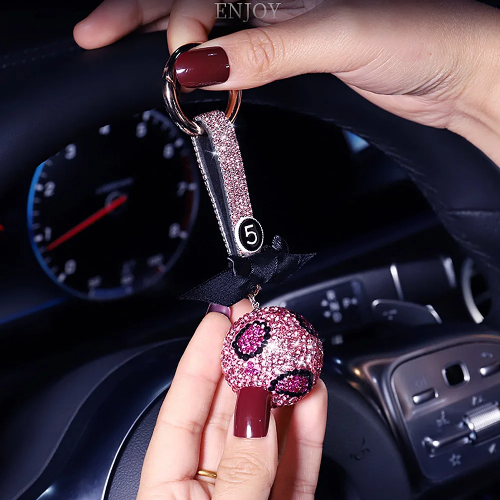 Автомобильный брелок для ключей с украшением в виде кристаллов Розовый кварц