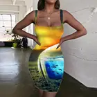 Женское летнее платье с лямкой на шее KYKU, летнее короткое платье в стиле бохо, без рукавов, 2019