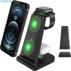 Беспроводная зарядная док-станция FDGAO 3 в 1 QI для Apple Watch 6 SE 5 iPhone 12 11 XS XR X 8 Airpods Pro