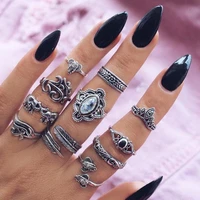 2021 new boho vintage gold color flower elephant leaf rings set for women crystal finger ring 2021 female bohemian jewelry gifts
