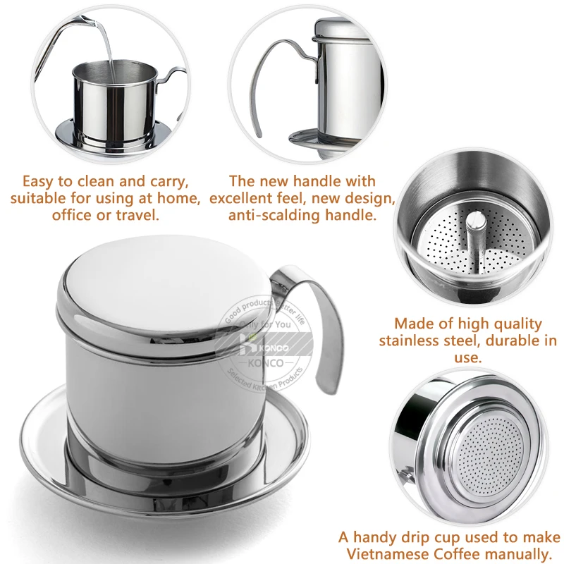 Капельный фильтр из нержавеющей стали Konco Кофеварка инфузор для офиса дома