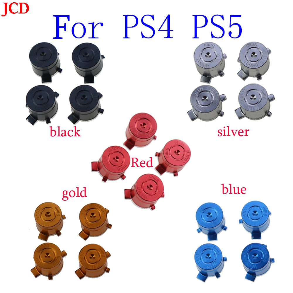 

JCD 1set Metal Bullet ABXY Button Joystick Thumbstick Caps Replacement Part for Sony PS4 PS5 Gamepad Controller