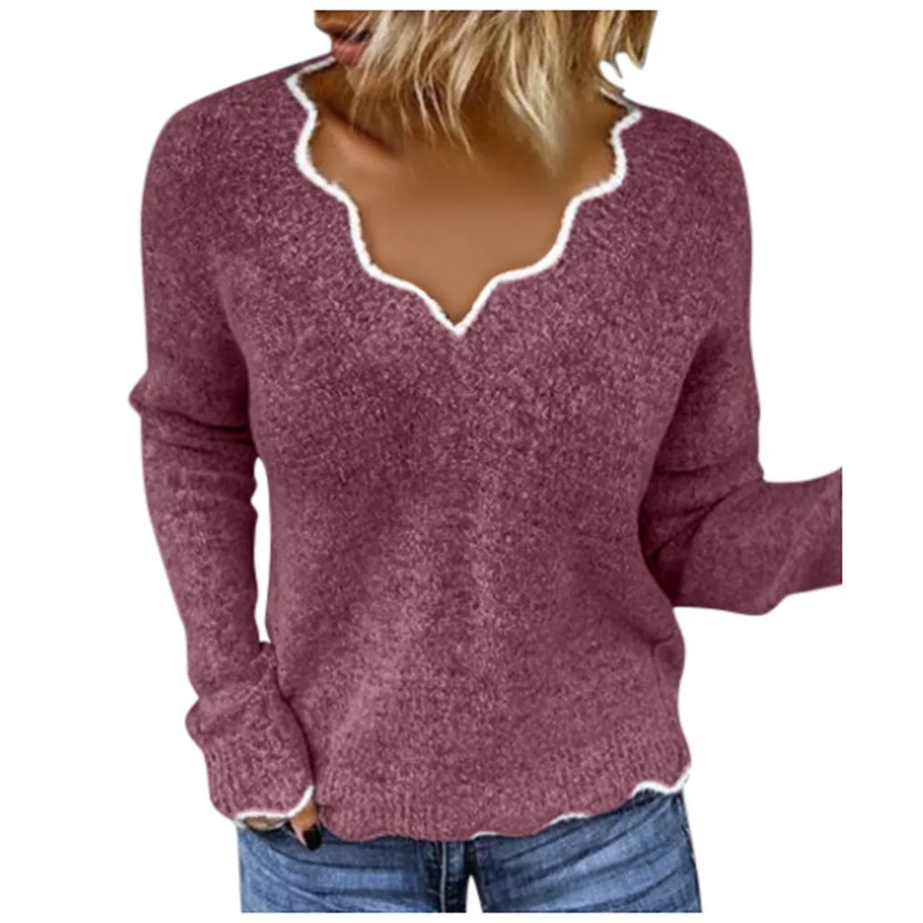 Для женщин модный свитер Повседневное осенние Трикотажные Slim Fit с длинным