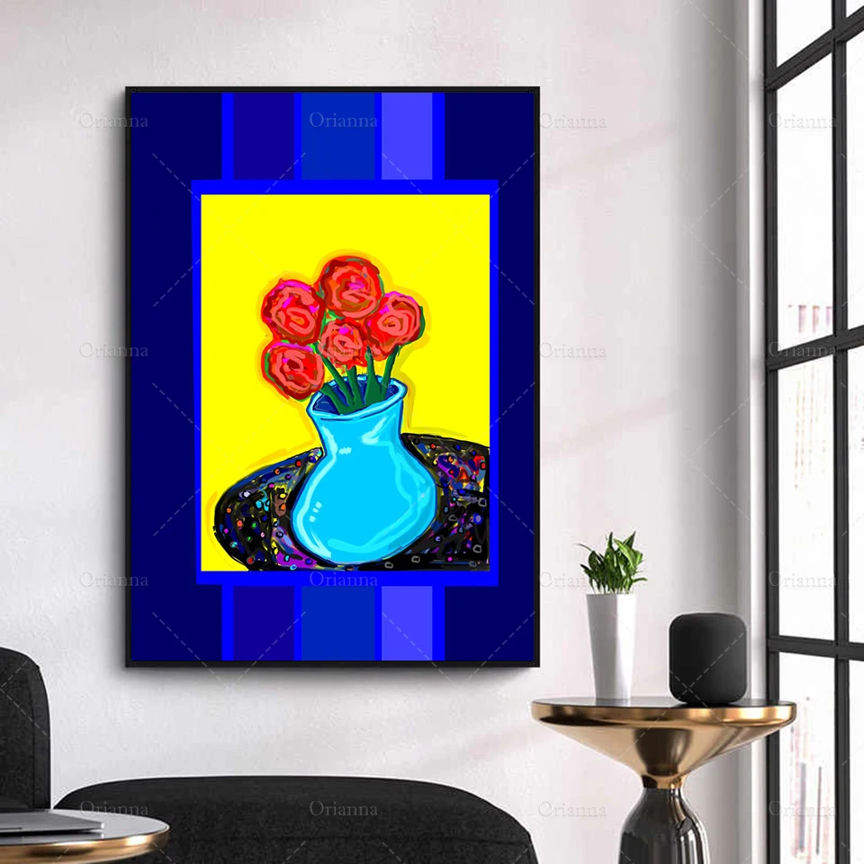 

Nordic Abstract Horse Graffiti Canvas Painting Wall Art Posters And Prints Red Flowers Canvas Art Wall Pictures For Bed Room