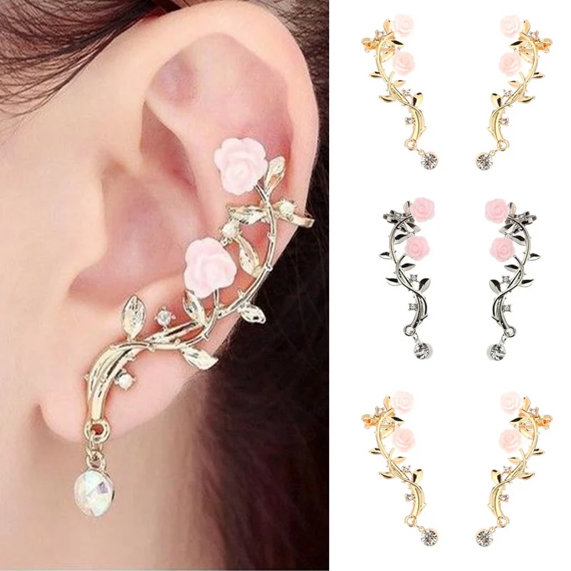 1 пара ретро клипсы для ушей с розочкой женские индивидуальные антиаллергенные