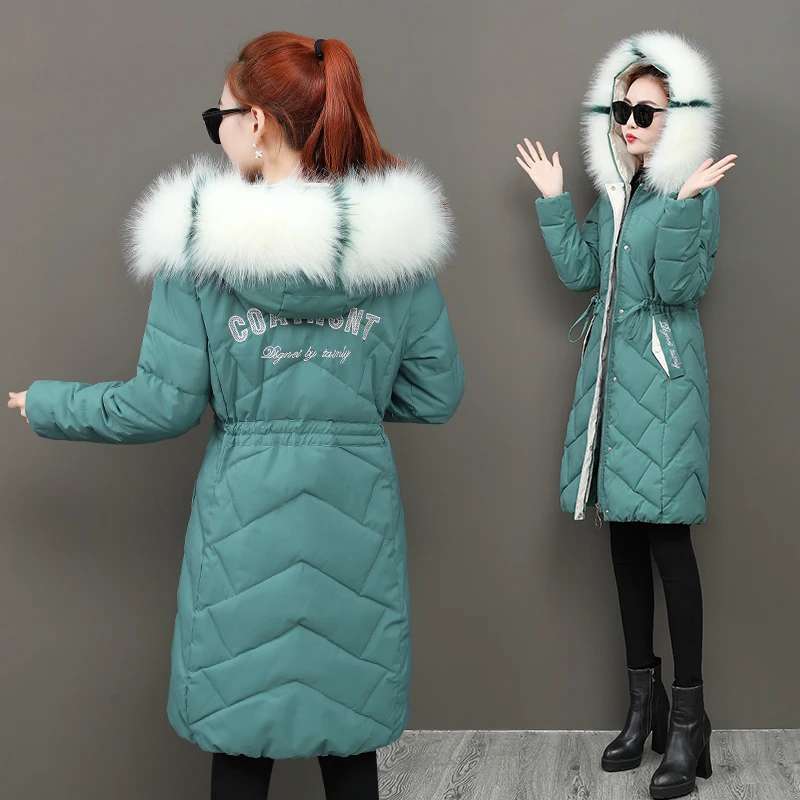 

Fashion Winter Jacket Lady Female 2020 New Korean Version Of The Long Section Of The Large Fur Collar Down Parker Coat Slim Jack