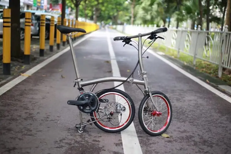 Титановая задняя треугольная вилка для велосипеда Brompton шириной 135 мм и передней вилкой для дискового разрыва шириной 100 мм