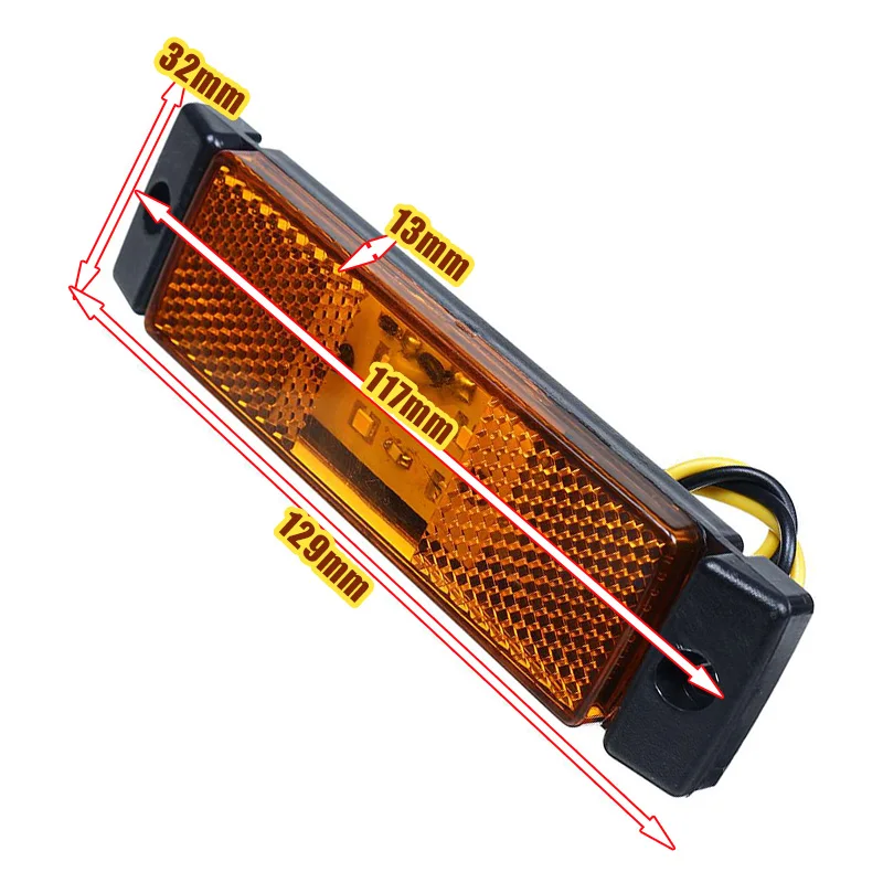 

4/8/10 Pcs 4 LED Amber Side Marker Lights Position Lamps Rear 10V-24V for Trailer Trucks Van