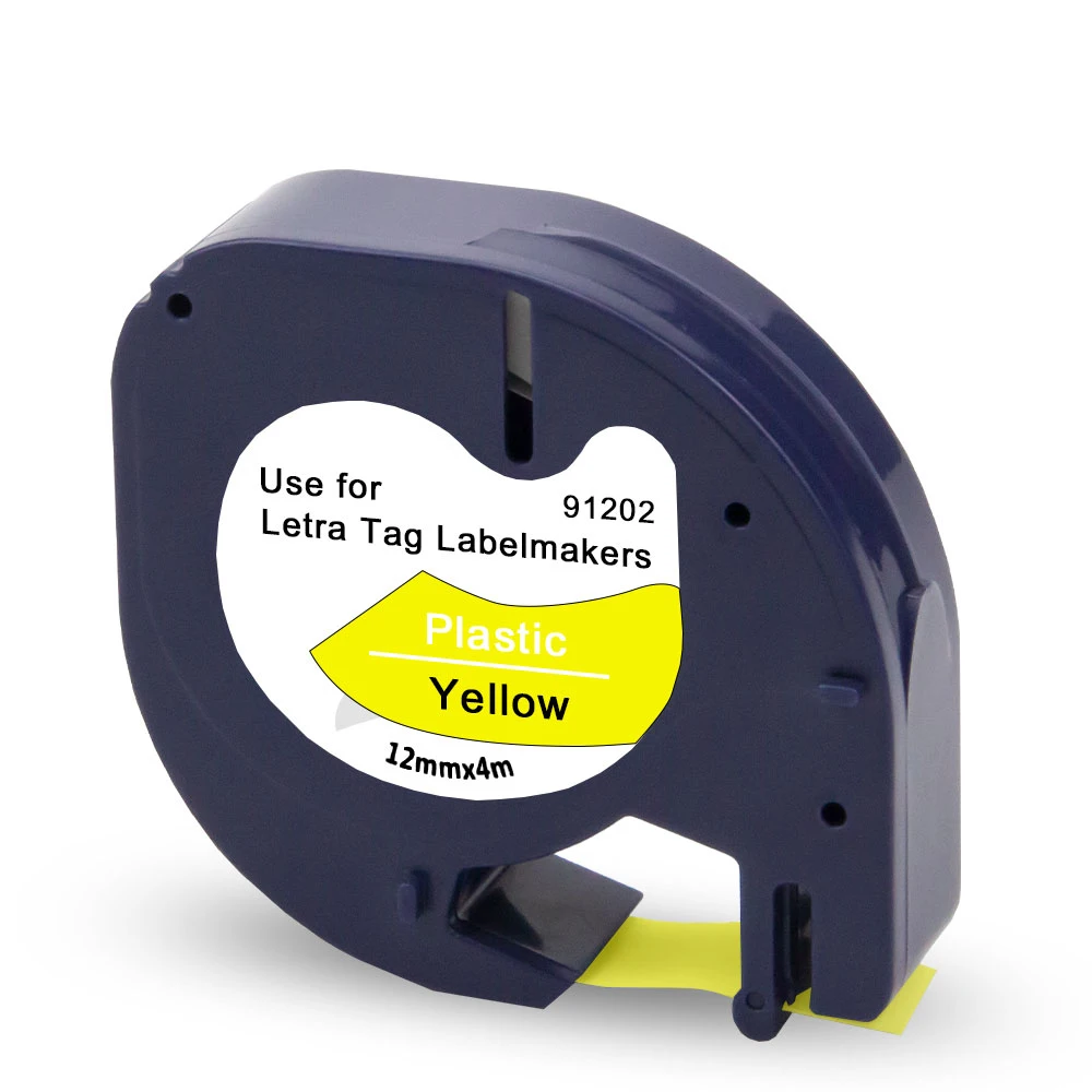 Absonic 12 мм 12267 91201 Labelprinter Dymo Letratag пластиковая лента 91202 91203 91204 91205 этикетка производитель совместимый для Dymo LT-100H