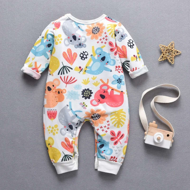 Baby Set Autumn Infant Girls Boys Long Sleeve Cartoon Print Rompers Kids 0-18M | Детская одежда и обувь