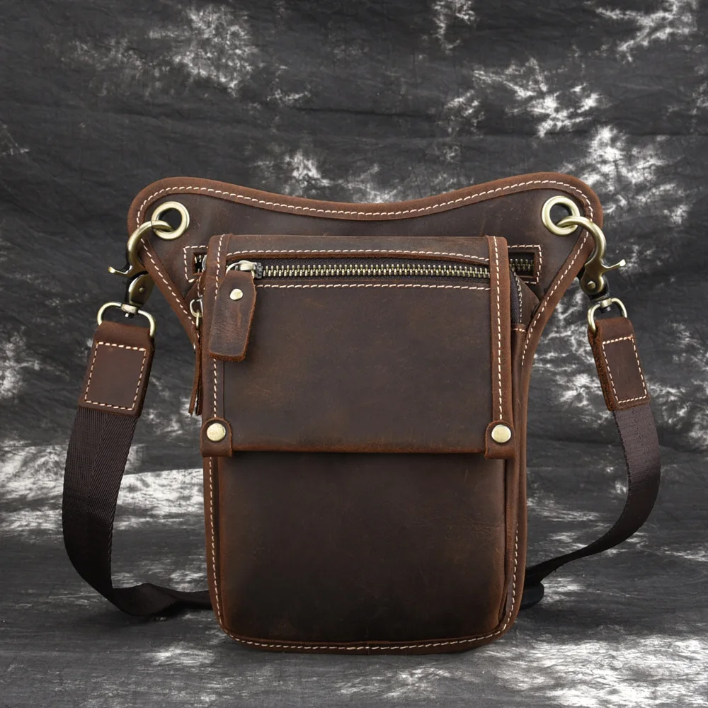 Высококачественная Мужская поясная сумка MAHEU из натуральной кожи большой