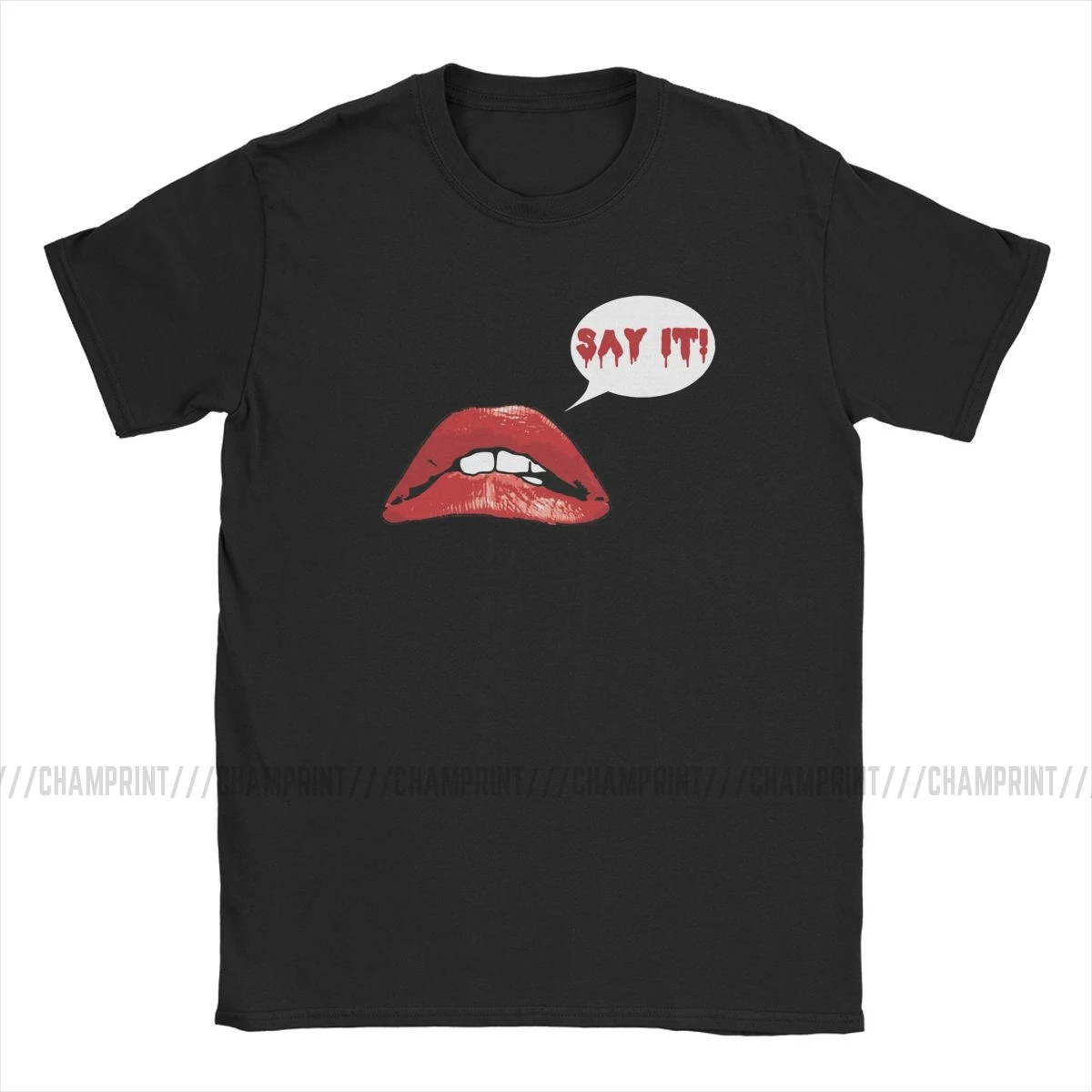 Мужские футболки с надписью Say It The Rocky винтажные хлопковые коротким рукавом
