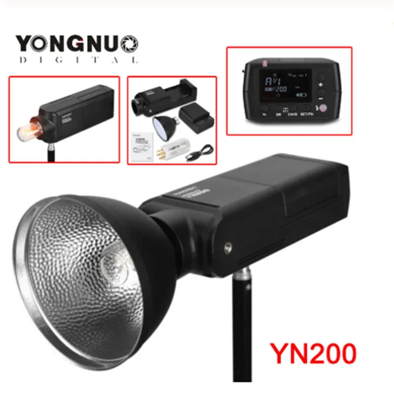 YONGNUO YN200 флэш-светильник ttl HSS 2,4G 200 Вт литиевый аккумулятор usb type C совместимый YN560-TX(II)/YN560-TX Pro/YN862 для CanonNikon