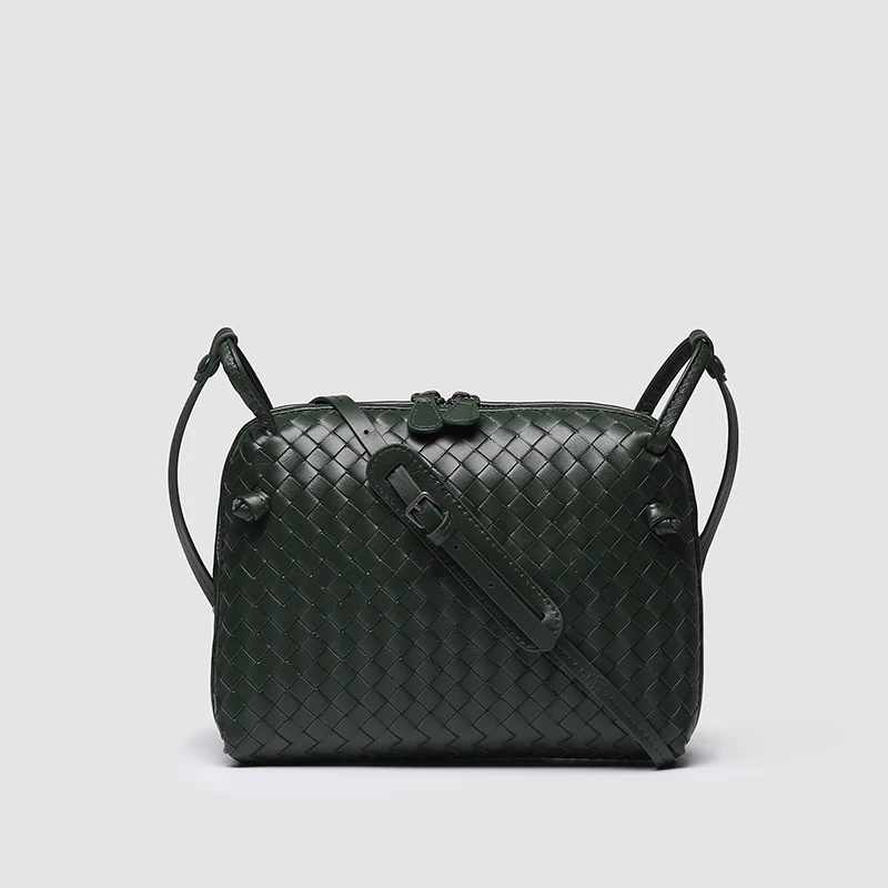 

Leather Women's Shoulder Bag Luxury Brand Fashion Woven Bag Simple Shell Bag High Quality Messenger Bag 100% Sheepskin 2021 New