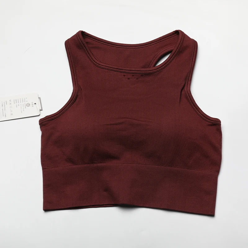 Seamless Yoga Bra with Removable Pads Skin Friendly Wearproof Breathable Fitness Sportswear BraTops Female