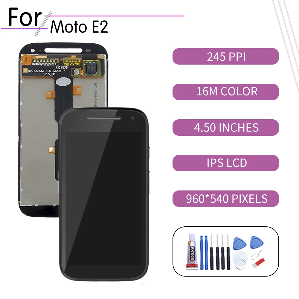 

4.5"Screen For Motorola Moto E2 LCD Touch Screen Digitizer Assembly For MOTO E2 Display Replacement XT1505 XT1511 XT1524 XT1527