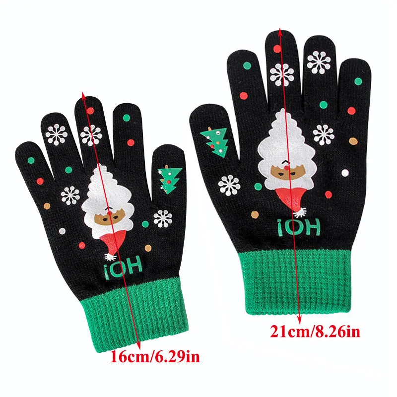 

Women Cashmere wool Knitted Gloves Winter Warm thick touch screen gloves Christmas Cartoon Mittens for Mobile Phone Tablet Pad