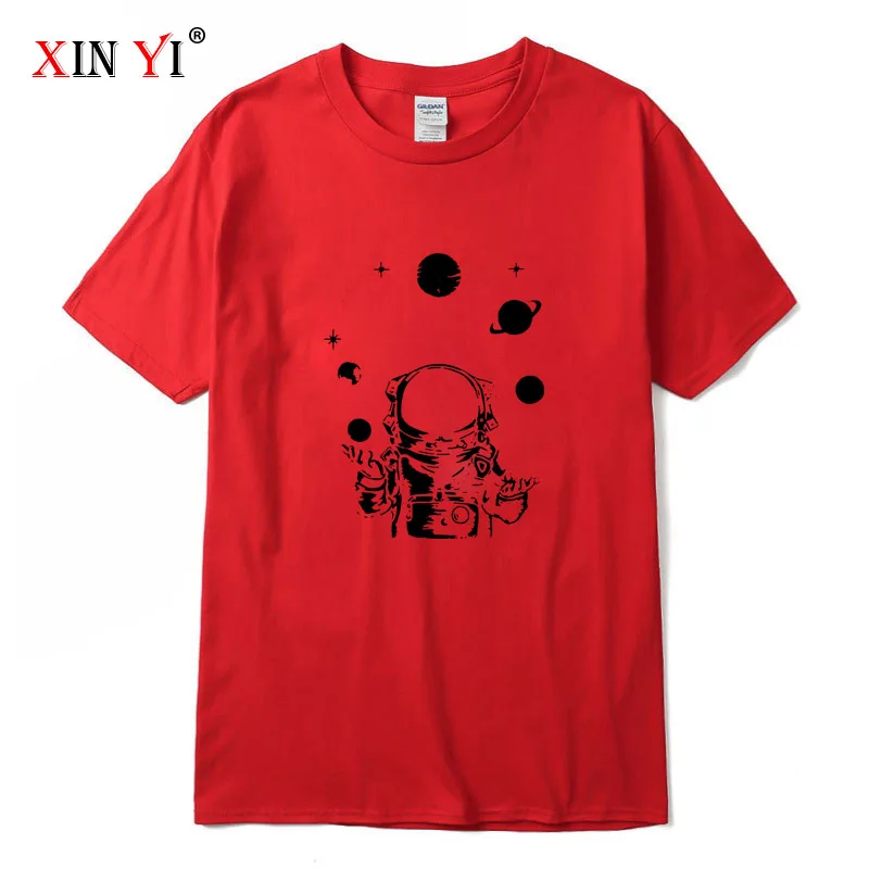 

XINYI Men's T-shirt 100% cotton T-shirt high quality funny moon men T shirt loose cool o-neck loose t-shirt male tee shirts tops