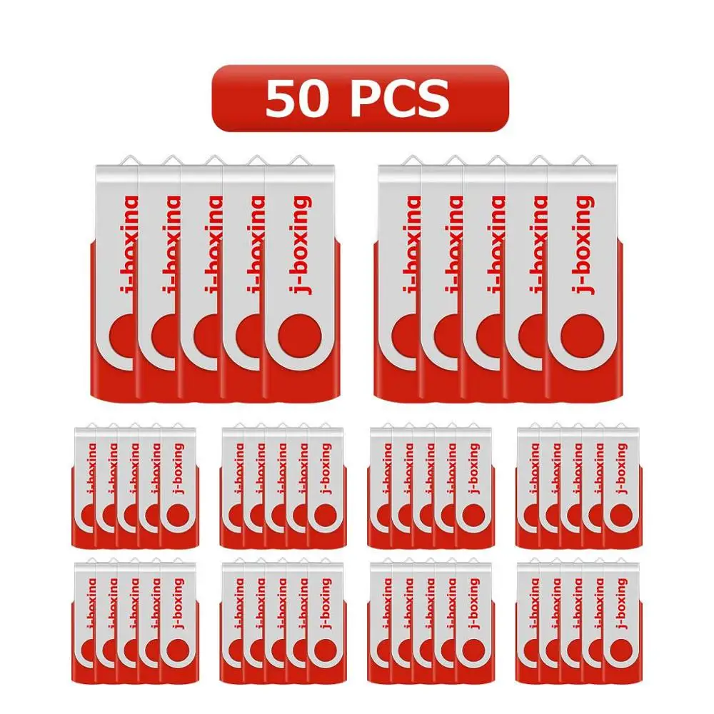 J-boxing 50PCS 8GB USB Flash Drive Folding Flash Memory Stick for Computer Laptop Macbook Tablet Car Studio Enough USB Pen Drive