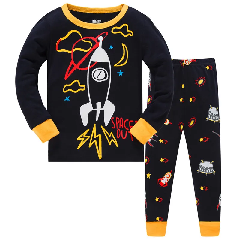 

Children Boys Sleepwear Kids Spring Autumn Pajamas Set Baby Infant Toddler Cartoon Rocket Print Nightwear