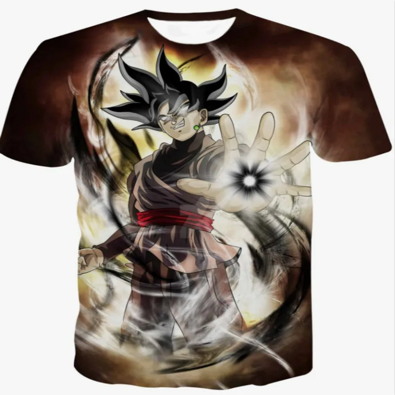 Dragon Ball Z Футболка мужская летняя мода 3D принт Супер Saiyajin Сон Гоку черная Zamasu Vegeta