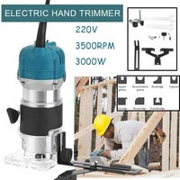 220v 3000w wood electric hand trimmer woodworking engraving slotting trimming hand carving machine wood router joiners set