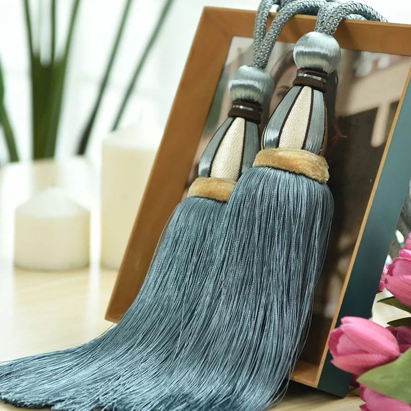 Аксессуары для занавесок с кисточкой серые ремни держатель штор завязки синие