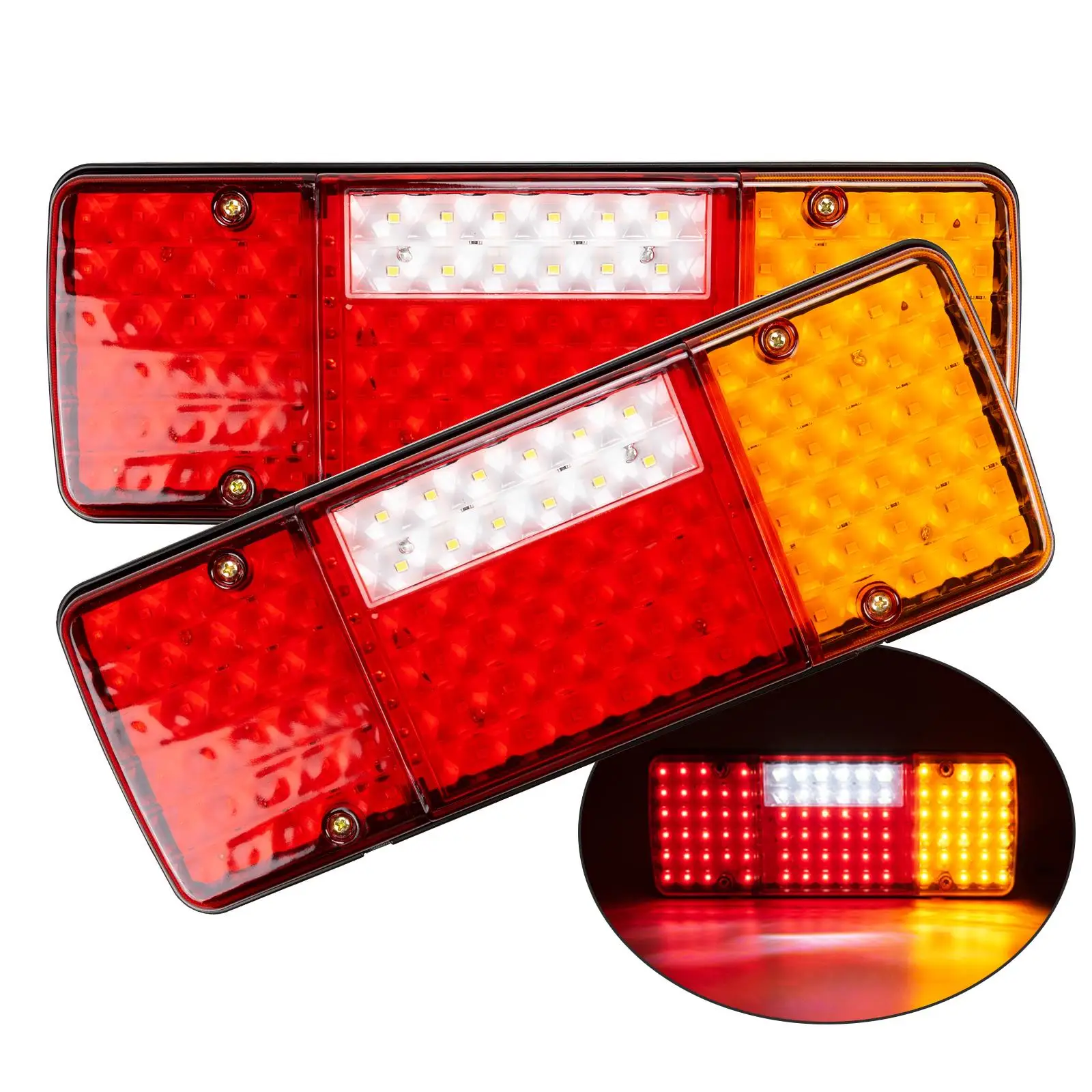 

12V Truck LED Rear Tail Light Warning Lights Stop Reverse Lamp for Trailer Caravans UTE Campers ATV Boat Lorry Tipper Chassis