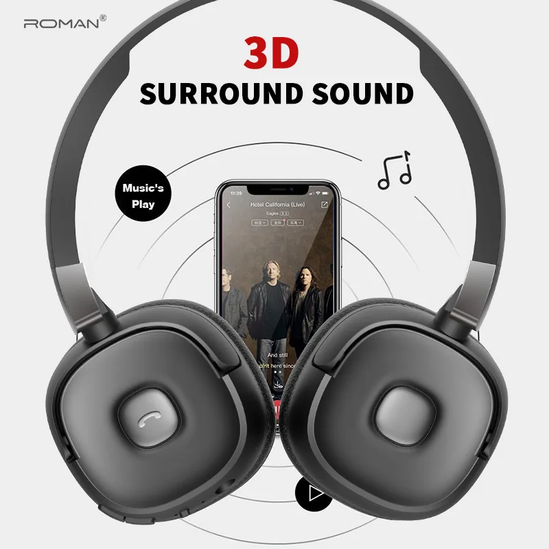 Roman g501беспроводные наушники Bluetooth гарнитура складные регулируемые с микрофоном