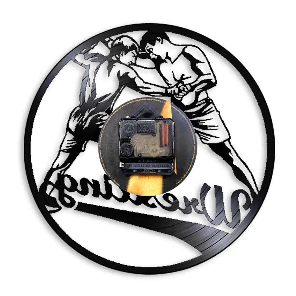 Настенные часы для борьбы спортивные боевые фиксаторы виниловая пластина