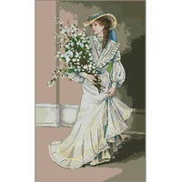 top quality lovely counted cross stitch kit elegance elegant lady woman and flower movie star dim 03767