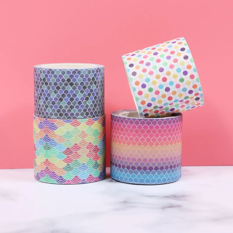 

40mmx5m Color Dots Decorative Adhesive Tape Heart Dot Masking Washi Tape DIY Scrapbooking Sticker 13 Styles Japanese Stationery