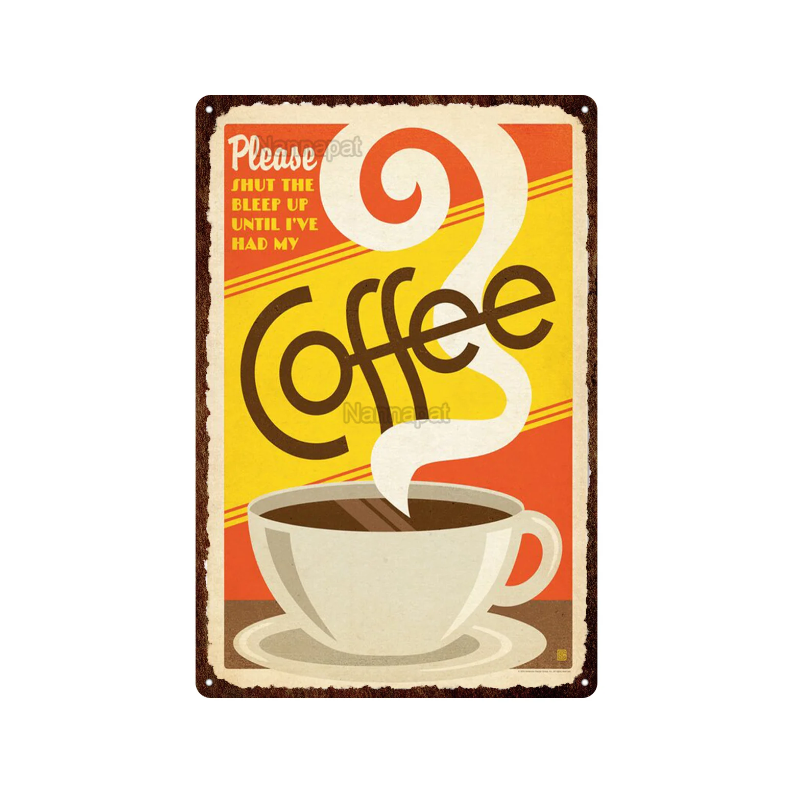 

Tin Metal Logo Design Creative Plaque Poster Coffee Shop American Espresso Decoration Can Be Suspended Tin Painting