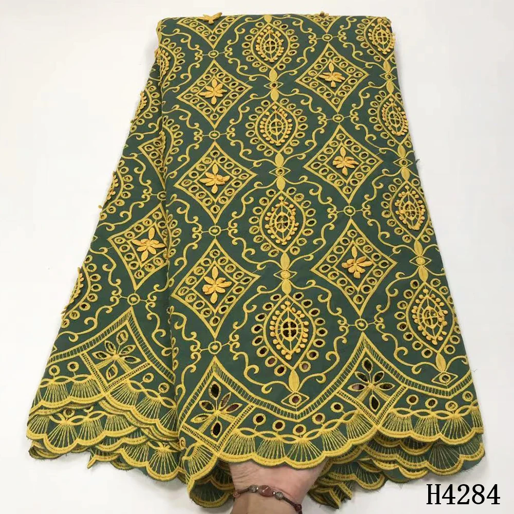 

Swiss Lace Fabric 2020 Latest Embroidery African 100% Cotton Lace Fabric 5 Yards Swiss Voile Lace Popular Dubai Style HJ4284