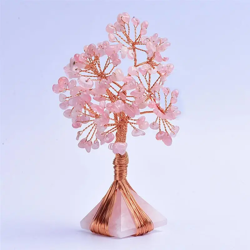 

Crystal Tree Adornment Delicate Wishing Tree Ornament Fortune Tree Decoration Mini Stone Handicraft Office Tabletop Ornaments