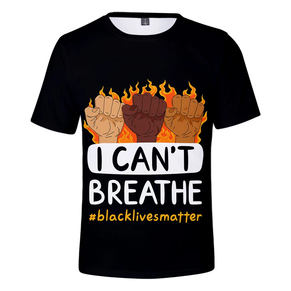 

Black Lives Matter T shirt Men/Women 3D Print I cant Breathe T-shirt Short Long Sleeve Kids/Adults Poster Print Top Streetwear