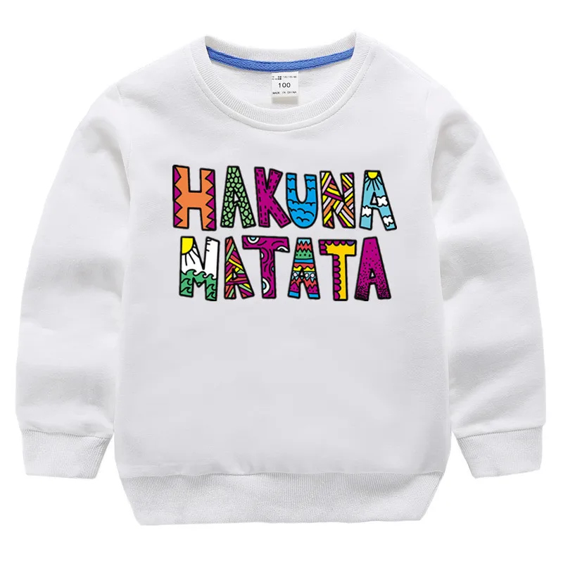 Детский хлопковый пуловер с принтом хакуна матата для девочек топы маленьких