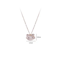 korean cute bowknot pearl kitty pendant clavicle chain female trend cat necklace female valentines day gifts on february 14