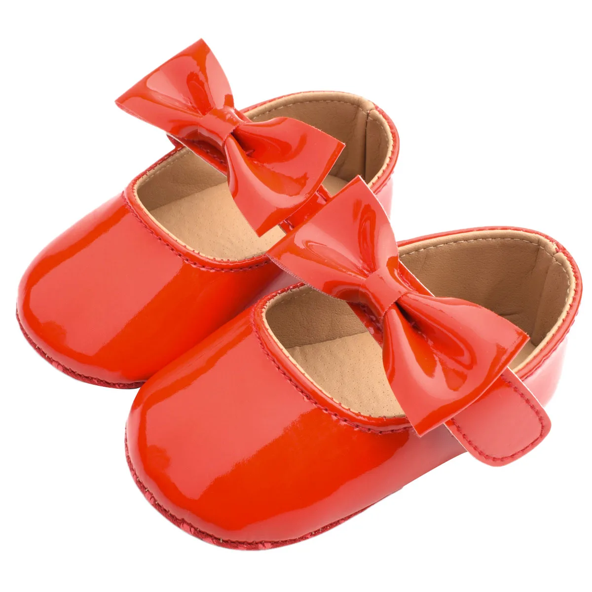 Обувь для маленьких девочек Однотонная Милая нескользящая подошва с бантиком
