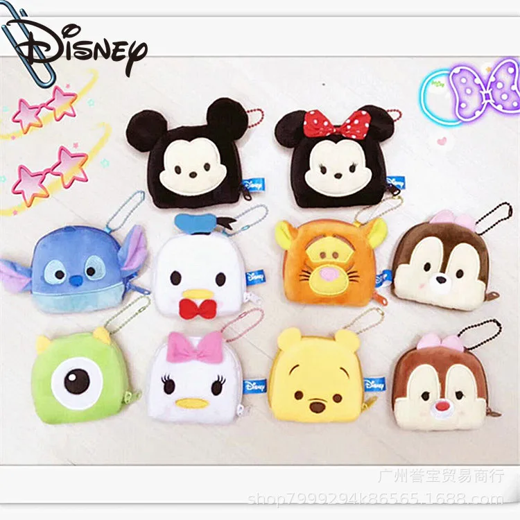 

Квадратный чехол для монет Disney TSUM с мультяшным Микки Минни корейский милый мини плюшевый Кошелек для монет чехол для ключей
