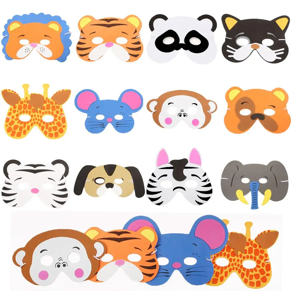 12 шт./Лот детский реквизит ручной работы в форме животного|handmade masks|mask animalmasks handmade |