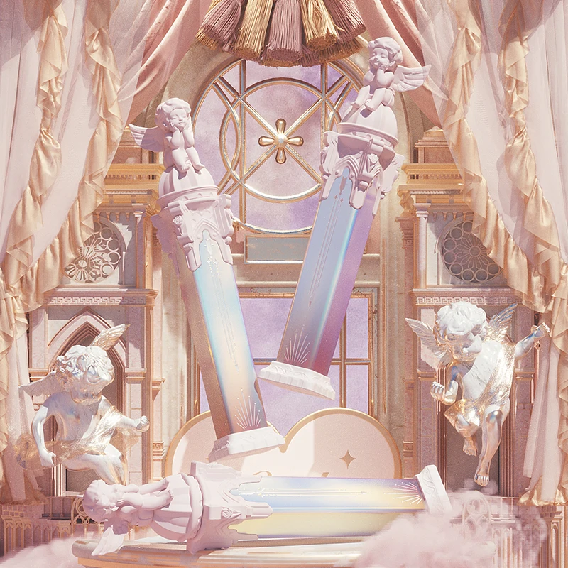 Светлая Глянцевая губная помада с пером ангела в цветочек светильник Кая