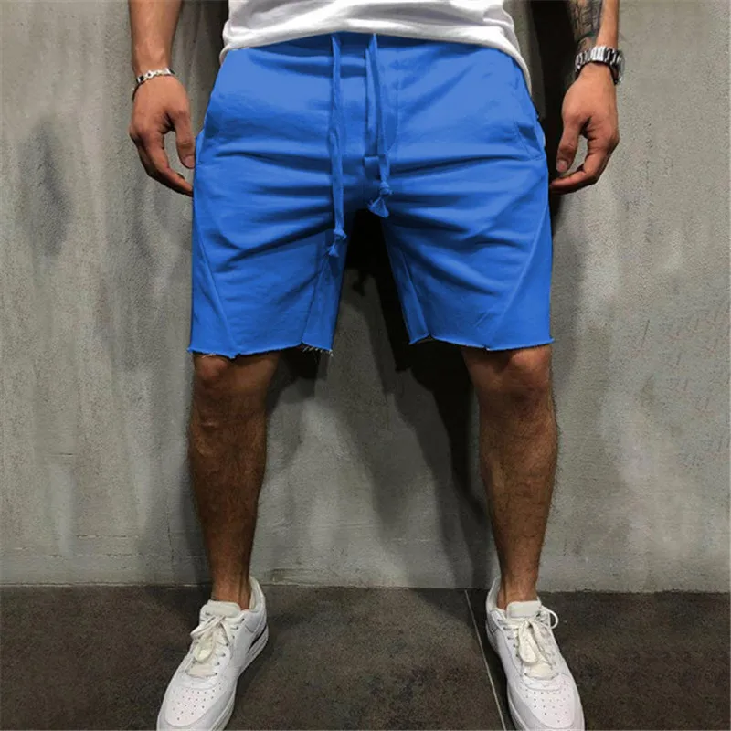 

Cross Border Men's Shorts New Fitness Sports Casual Wear Pants Solid Color Straight Hip Hop Five-Piece Pants
