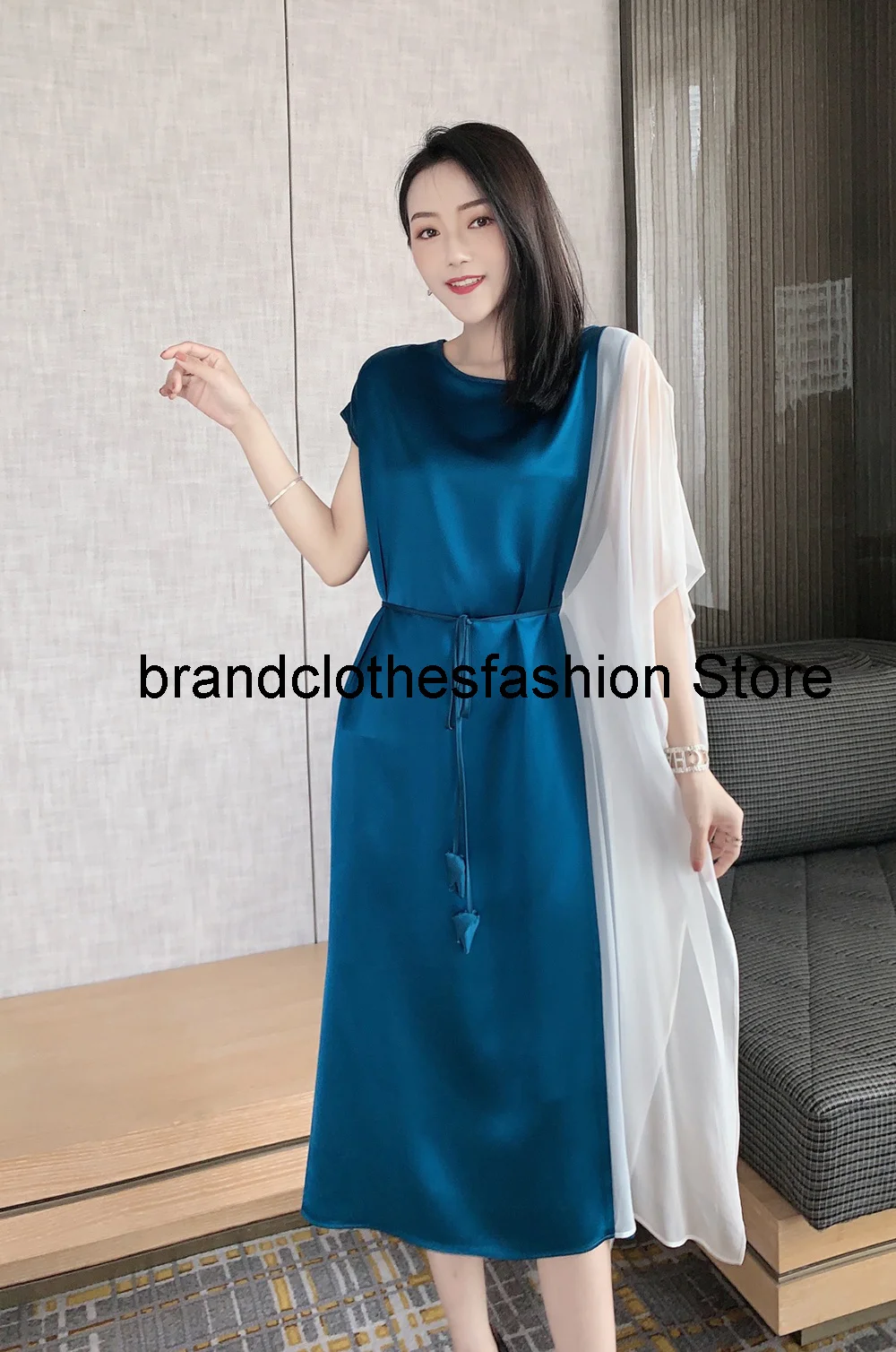 

Новинка лета 2021, Стильное женское Элегантное Шелковое Платье неправильной формы