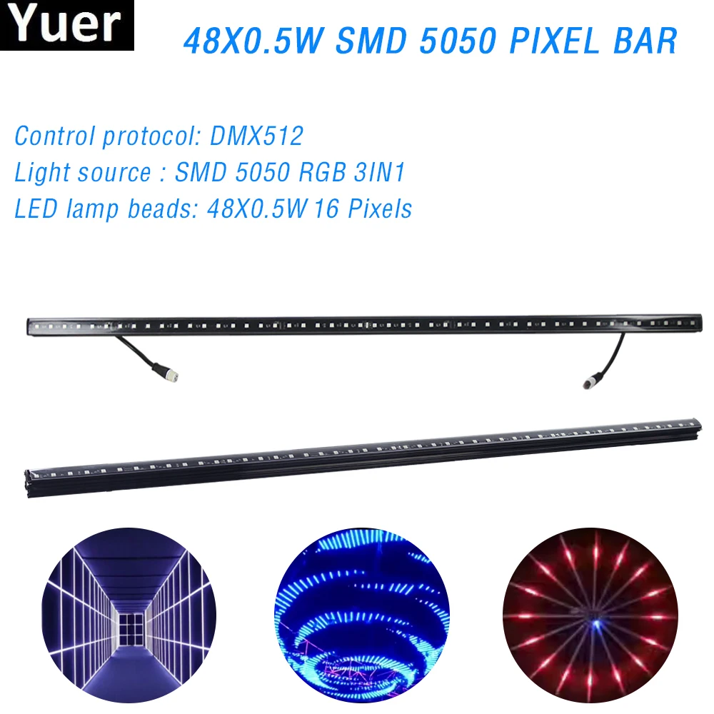 RGB 3IN1 Waterproof LED PIXEL BAR Light 48x0.5W SMD Strip Light DMX 512 Artnet Control DJ Disco Stage Party Par Lighting Effect