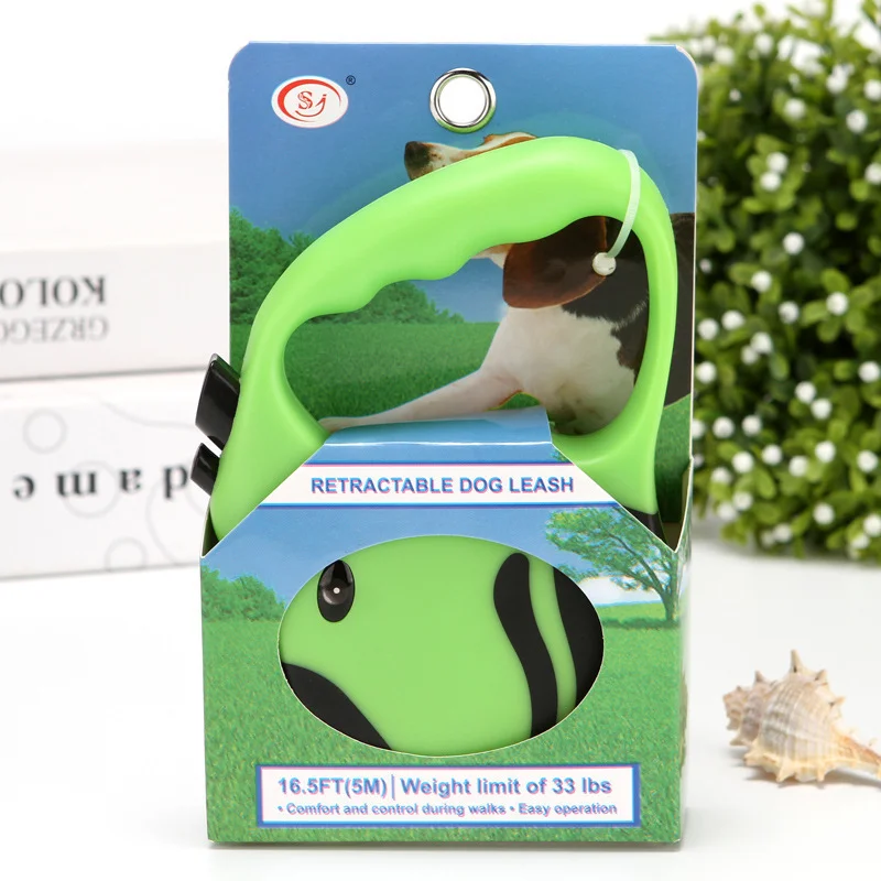 Автоматическая выдвижная рулетка для собак нескользящий поводок с принтом