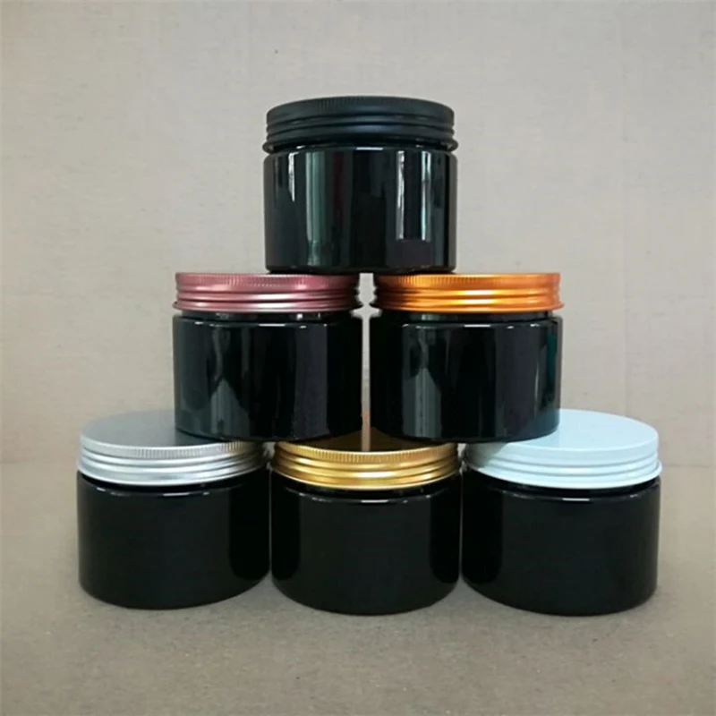 

30pcs 120g 150g Black Empty Plastic Jar Screw Cap PET Pot Container,Skin Care Cream Jars , Powder Bottle Containers