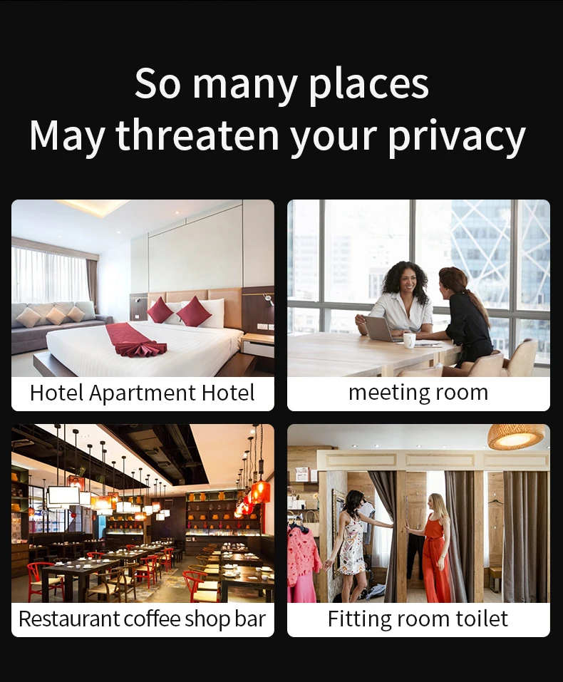 

Hide Camera Finder Detector Mini Camera Lens IR Scanning Vibration alarm signal Detection Anti-eavesdropping Anti-sneak Shooting